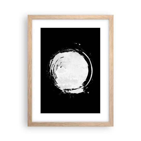 Obraz - Plakat - Dobre wyjście - 30x40cm - Koło Planeta Księżyc - Foto Plakaty na ścianę w ramie jasny dąb - Plakat do Salonu Sypialni ARTTOR ARTTOR