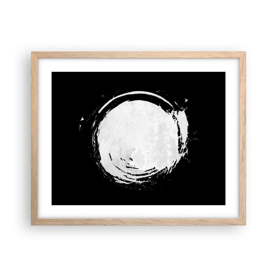 Obraz - Plakat - Dobre wyjście - 50x40cm - Koło Planeta Księżyc - Foto Plakaty w ramie koloru jasny dąb do Salonu Sypialni ARTTOR ARTTOR