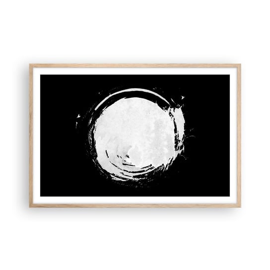 Obraz - Plakat - Dobre wyjście - 91x61cm - Koło Planeta Księżyc - Foto Plakaty na ścianę w ramie jasny dąb - Plakat do Salonu Sypialni ARTTOR ARTTOR