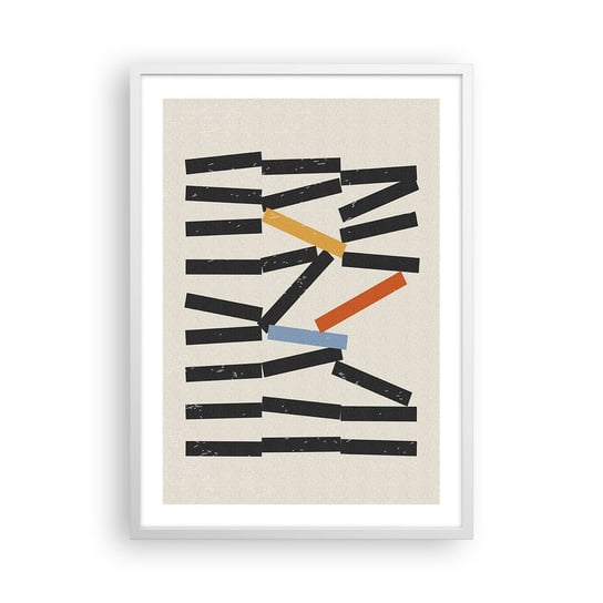 Obraz - Plakat - Domino – kompozycja - 50x70cm - Minimalizm Hipster Współczesny - Nowoczesny modny obraz Plakat rama biała ARTTOR ARTTOR