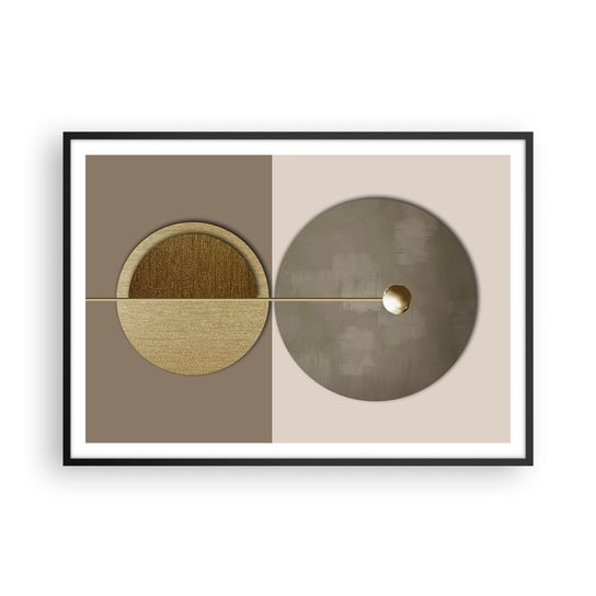 Obraz - Plakat - Doskonała równowaga - 100x70cm - Koła Abstrakcja Art Deco - Foto Plakaty w ramie koloru czarnego do Salonu Sypialni ARTTOR ARTTOR