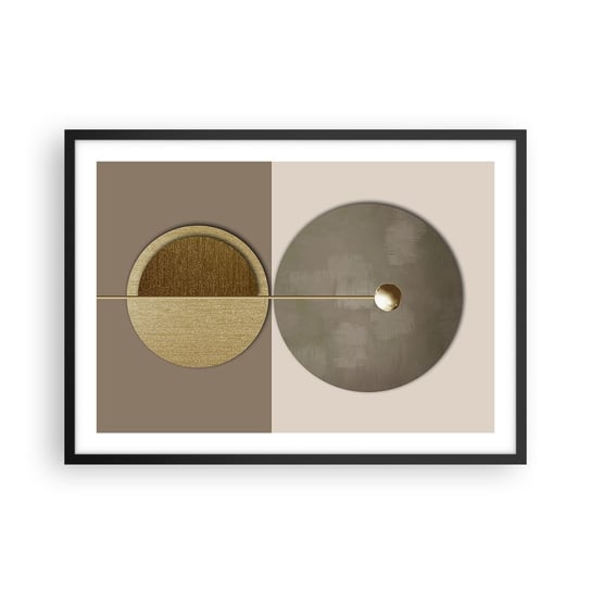 Obraz - Plakat - Doskonała równowaga - 70x50cm - Koła Abstrakcja Art Deco - Nowoczesny modny obraz Plakat czarna rama ARTTOR ARTTOR