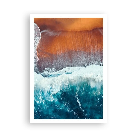 Obraz - Plakat - Dotyk oceanu - 70x100cm - Plaża Morze Woda - Foto Plakaty bez ramy na ścianę do Salonu Sypialni ARTTOR ARTTOR