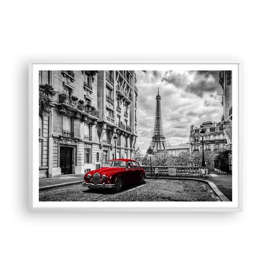 Obraz - Plakat - Drapieżnik w mieście - 100x70cm - Miasto Wieża Eiffla Paryż - Foto Plakaty w ramie koloru białego do Salonu Sypialni ARTTOR ARTTOR
