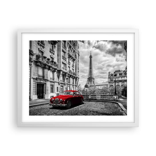 Obraz - Plakat - Drapieżnik w mieście - 50x40cm - Miasto Wieża Eiffla Paryż - Foto Plakaty w ramie koloru białego do Salonu Sypialni ARTTOR ARTTOR