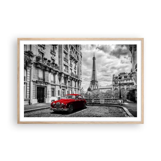 Obraz - Plakat - Drapieżnik w mieście - 91x61cm - Miasto Wieża Eiffla Paryż - Foto Plakaty na ścianę w ramie jasny dąb - Plakat do Salonu Sypialni ARTTOR ARTTOR
