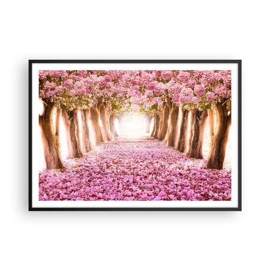 Obraz - Plakat - Droga do raju - 100x70cm - Krajobraz Kwiaty Drzewo - Foto Plakaty w ramie koloru czarnego do Salonu Sypialni ARTTOR ARTTOR