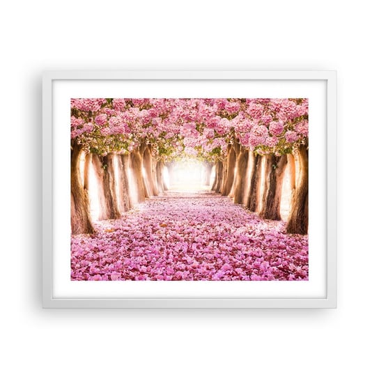 Obraz - Plakat - Droga do raju - 50x40cm - Krajobraz Kwiaty Drzewo - Foto Plakaty w ramie koloru białego do Salonu Sypialni ARTTOR ARTTOR