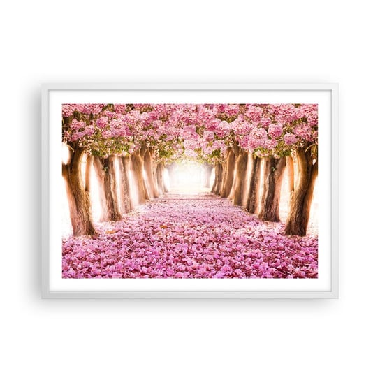 Obraz - Plakat - Droga do raju - 70x50cm - Krajobraz Kwiaty Drzewo - Nowoczesny modny obraz Plakat rama biała ARTTOR ARTTOR