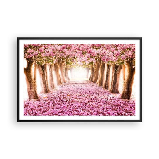 Obraz - Plakat - Droga do raju - 91x61cm - Krajobraz Kwiaty Drzewo - Foto Plakaty na ścianę w czarnej ramie - Plakat do Salonu Sypialni ARTTOR ARTTOR
