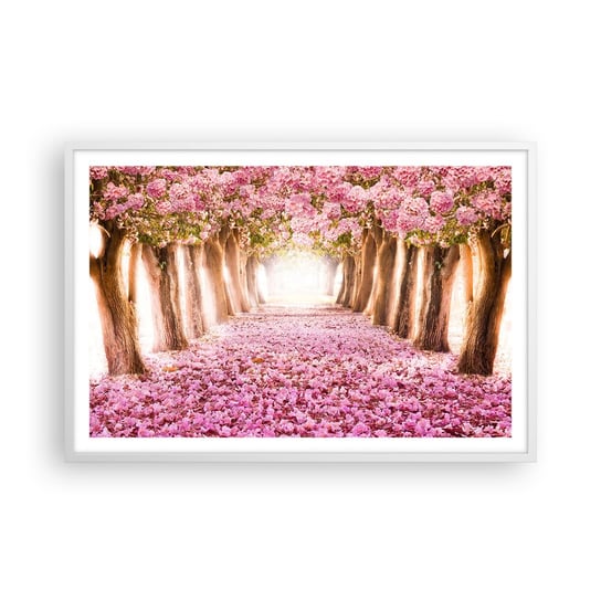 Obraz - Plakat - Droga do raju - 91x61cm - Krajobraz Kwiaty Drzewo - Foto Plakaty na ścianę w ramie białej - Plakat do Salonu Sypialni ARTTOR ARTTOR