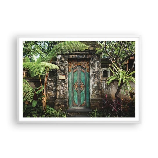 Obraz - Plakat - Drzwi do egzotycznego świata - 100x70cm - Drzwi Z Ornamentem Architektura Tajemnica - Foto Plakaty w ramie koloru białego do Salonu Sypialni ARTTOR ARTTOR