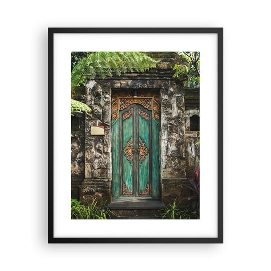 Obraz - Plakat - Drzwi do egzotycznego świata - 40x50cm - Drzwi Z Ornamentem Architektura Tajemnica - Foto Plakaty w ramie koloru czarnego do Salonu Sypialni ARTTOR ARTTOR