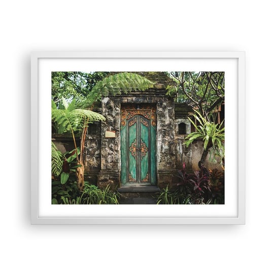 Obraz - Plakat - Drzwi do egzotycznego świata - 50x40cm - Drzwi Z Ornamentem Architektura Tajemnica - Foto Plakaty w ramie koloru białego do Salonu Sypialni ARTTOR ARTTOR