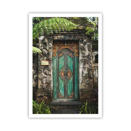 Obraz - Plakat - Drzwi do egzotycznego świata - 70x100cm - Drzwi Z Ornamentem Architektura Tajemnica - Foto Plakaty bez ramy na ścianę do Salonu Sypialni ARTTOR ARTTOR