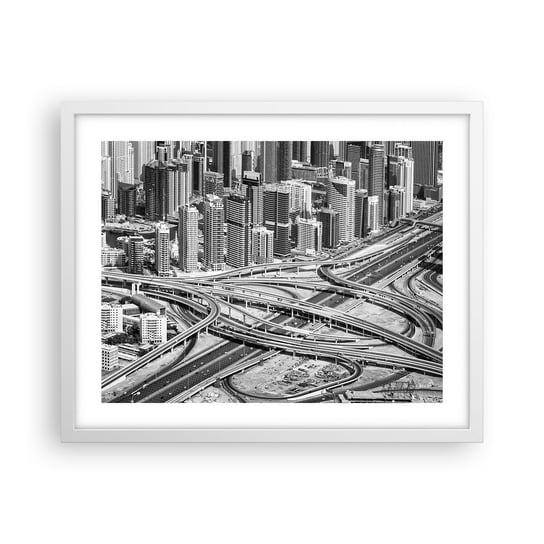 Obraz - Plakat - Dubaj – miasto niemożliwe - 50x40cm - Miasto Architektura Metropolia - Foto Plakaty w ramie koloru białego do Salonu Sypialni ARTTOR ARTTOR
