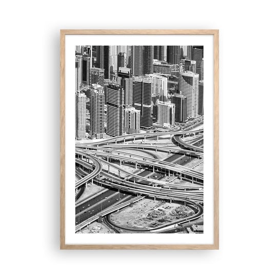 Obraz - Plakat - Dubaj – miasto niemożliwe - 50x70cm - Miasto Architektura Metropolia - Nowoczesny modny obraz Plakat rama jasny dąb ARTTOR ARTTOR
