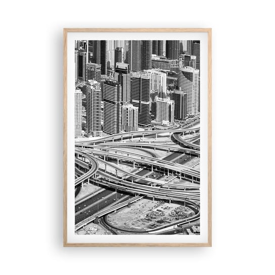 Obraz - Plakat - Dubaj – miasto niemożliwe - 61x91cm - Miasto Architektura Metropolia - Foto Plakaty na ścianę w ramie jasny dąb - Plakat do Salonu Sypialni ARTTOR ARTTOR