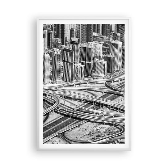 Obraz - Plakat - Dubaj – miasto niemożliwe - 70x100cm - Miasto Architektura Metropolia - Foto Plakaty w ramie koloru białego do Salonu Sypialni ARTTOR ARTTOR