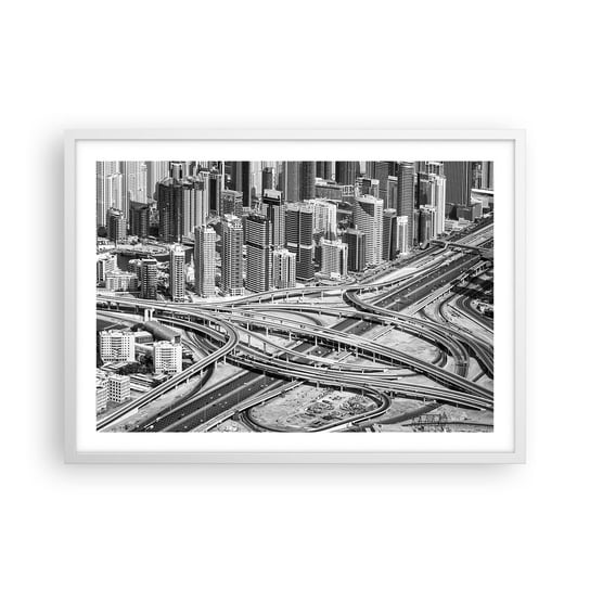 Obraz - Plakat - Dubaj – miasto niemożliwe - 70x50cm - Miasto Architektura Metropolia - Nowoczesny modny obraz Plakat rama biała ARTTOR ARTTOR