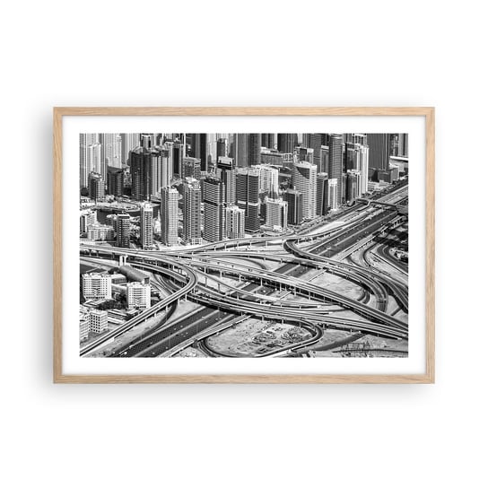 Obraz - Plakat - Dubaj – miasto niemożliwe - 70x50cm - Miasto Architektura Metropolia - Nowoczesny modny obraz Plakat rama jasny dąb ARTTOR ARTTOR