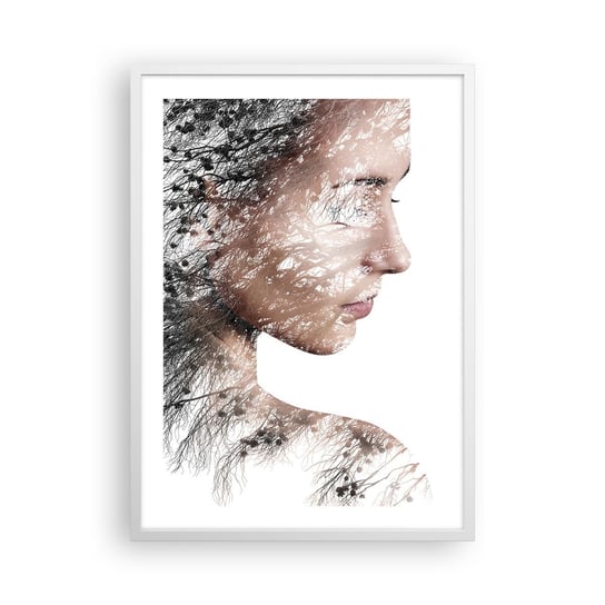 Obraz - Plakat - Duch lasu - 50x70cm - Abstrakcja Twarz Kobiety Drzewo - Nowoczesny modny obraz Plakat rama biała ARTTOR ARTTOR