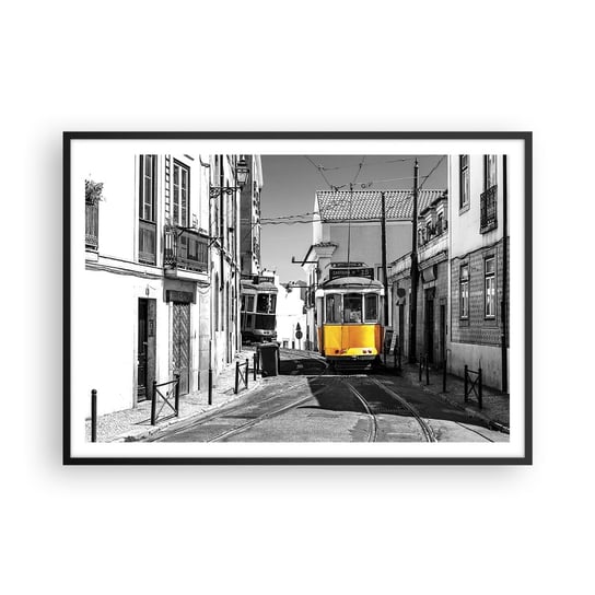 Obraz - Plakat - Duch Lizbony - 100x70cm - Miasto Lizbona Architektura - Foto Plakaty w ramie koloru czarnego do Salonu Sypialni ARTTOR ARTTOR