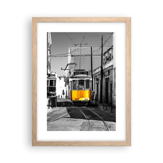 Obraz - Plakat - Duch Lizbony - 30x40cm - Miasto Lizbona Architektura - Foto Plakaty na ścianę w ramie jasny dąb - Plakat do Salonu Sypialni ARTTOR ARTTOR