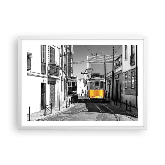 Obraz - Plakat - Duch Lizbony - 70x50cm - Miasto Lizbona Architektura - Nowoczesny modny obraz Plakat rama biała ARTTOR ARTTOR