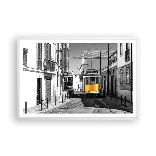 Obraz - Plakat - Duch Lizbony - 91x61cm - Miasto Lizbona Architektura - Foto Plakaty na ścianę w ramie białej - Plakat do Salonu Sypialni ARTTOR ARTTOR
