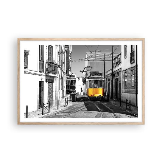 Obraz - Plakat - Duch Lizbony - 91x61cm - Miasto Lizbona Architektura - Foto Plakaty na ścianę w ramie jasny dąb - Plakat do Salonu Sypialni ARTTOR ARTTOR