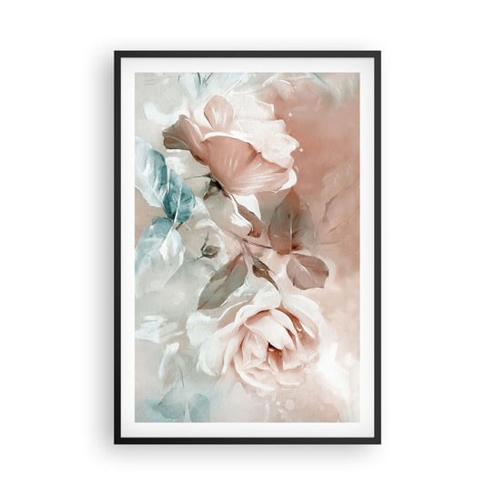 Obraz - Plakat - Duch romantyzmu - 61x91cm - Kwiaty Romantyczny Róże - Foto Plakaty na ścianę w czarnej ramie - Plakat do Salonu Sypialni ARTTOR ARTTOR