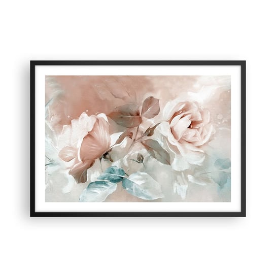 Obraz - Plakat - Duch romantyzmu - 70x50cm - Kwiaty Romantyczny Róże - Nowoczesny modny obraz Plakat czarna rama ARTTOR ARTTOR