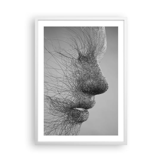 Obraz - Plakat - Duch wiatru - 50x70cm - Abstrakcja Twarz Kobiety Grafika - Nowoczesny modny obraz Plakat rama biała ARTTOR ARTTOR