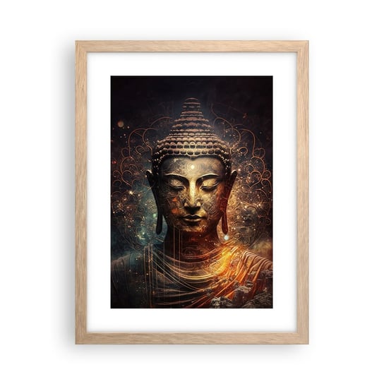 Obraz - Plakat - Duchowa równowaga - 30x40cm - Budda Medytacja Religia - Foto Plakaty na ścianę w ramie jasny dąb - Plakat do Salonu Sypialni ARTTOR ARTTOR