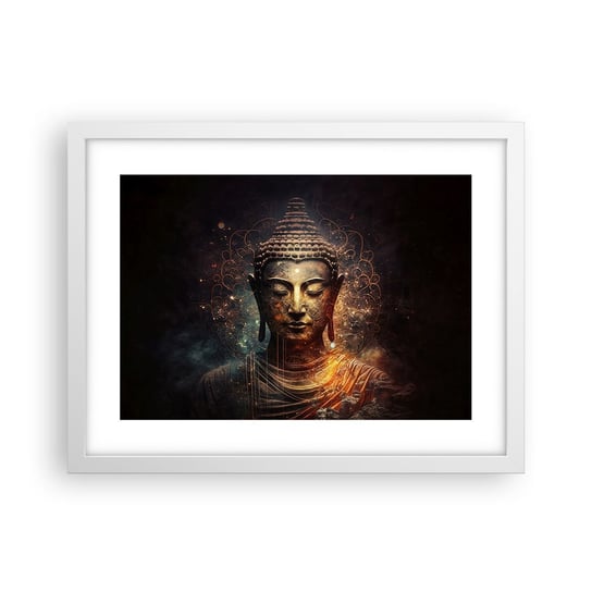 Obraz - Plakat - Duchowa równowaga - 40x30cm - Budda Medytacja Religia - Foto Plakaty na ścianę w ramie białej - Plakat do Salonu Sypialni ARTTOR ARTTOR