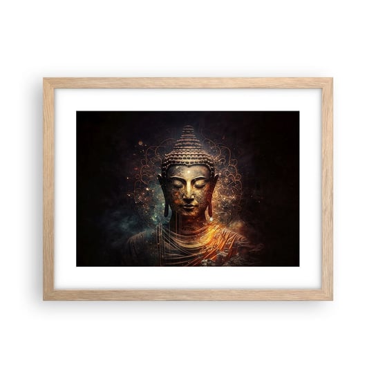 Obraz - Plakat - Duchowa równowaga - 40x30cm - Budda Medytacja Religia - Foto Plakaty na ścianę w ramie jasny dąb - Plakat do Salonu Sypialni ARTTOR ARTTOR