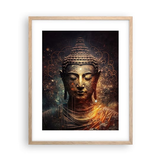 Obraz - Plakat - Duchowa równowaga - 40x50cm - Budda Medytacja Religia - Foto Plakaty w ramie koloru jasny dąb do Salonu Sypialni ARTTOR ARTTOR