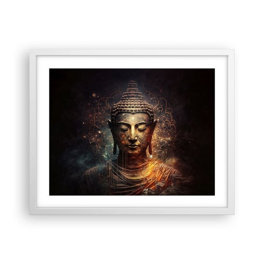 Obraz - Plakat - Duchowa równowaga - 50x40cm - Budda Medytacja Religia - Foto Plakaty w ramie koloru białego do Salonu Sypialni ARTTOR ARTTOR