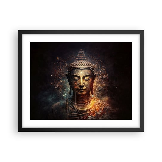 Obraz - Plakat - Duchowa równowaga - 50x40cm - Budda Medytacja Religia - Foto Plakaty w ramie koloru czarnego do Salonu Sypialni ARTTOR ARTTOR