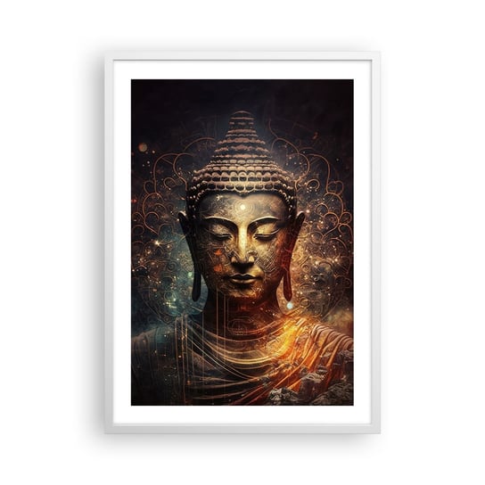 Obraz - Plakat - Duchowa równowaga - 50x70cm - Budda Medytacja Religia - Nowoczesny modny obraz Plakat rama biała ARTTOR ARTTOR