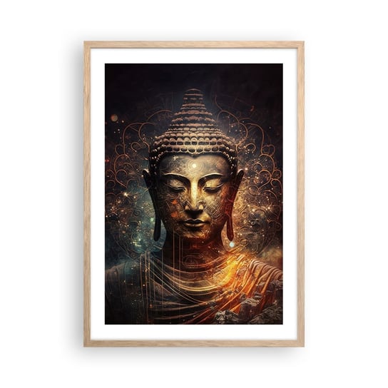 Obraz - Plakat - Duchowa równowaga - 50x70cm - Budda Medytacja Religia - Nowoczesny modny obraz Plakat rama jasny dąb ARTTOR ARTTOR