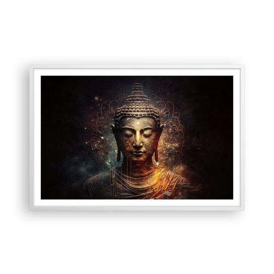 Obraz - Plakat - Duchowa równowaga - 91x61cm - Budda Medytacja Religia - Foto Plakaty na ścianę w ramie białej - Plakat do Salonu Sypialni ARTTOR ARTTOR