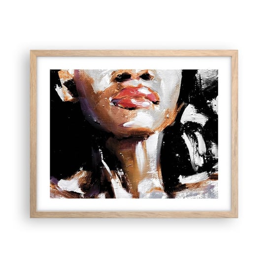 Obraz - Plakat - Duma bez uprzedzeń - 50x40cm - Portret Kobiety Kobieta Afroamerykanka - Foto Plakaty w ramie koloru jasny dąb do Salonu Sypialni ARTTOR ARTTOR