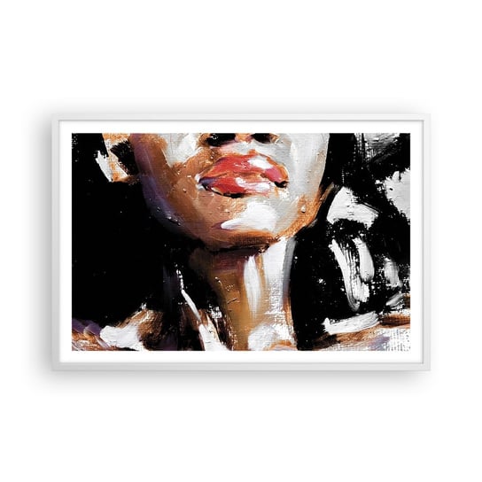 Obraz - Plakat - Duma bez uprzedzeń - 91x61cm - Portret Kobiety Kobieta Afroamerykanka - Foto Plakaty na ścianę w ramie białej - Plakat do Salonu Sypialni ARTTOR ARTTOR