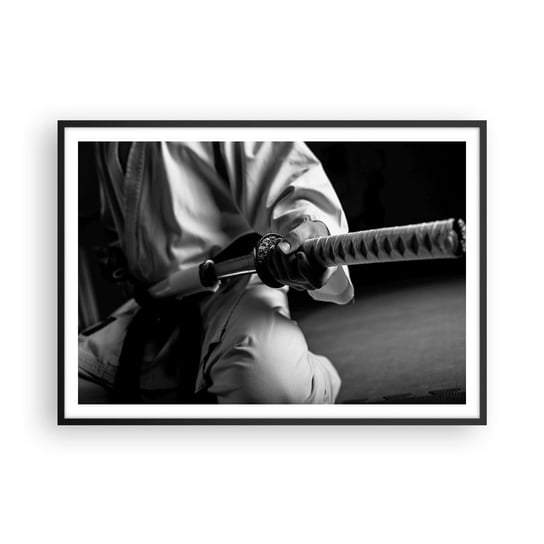 Obraz - Plakat - Dusza wojownika - 100x70cm - Miecz Samurajski Japonia Sztuki Walki - Foto Plakaty w ramie koloru czarnego do Salonu Sypialni ARTTOR ARTTOR