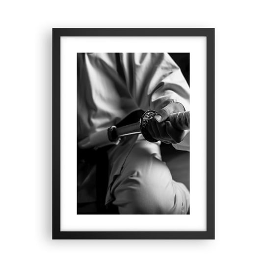 Obraz - Plakat - Dusza wojownika - 30x40cm - Miecz Samurajski Japonia Sztuki Walki - Foto Plakaty na ścianę w czarnej ramie - Plakat do Salonu Sypialni ARTTOR ARTTOR
