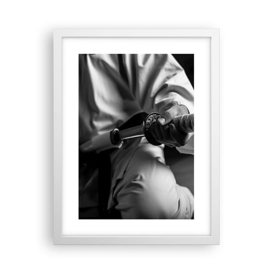 Obraz - Plakat - Dusza wojownika - 30x40cm - Miecz Samurajski Japonia Sztuki Walki - Foto Plakaty na ścianę w ramie białej - Plakat do Salonu Sypialni ARTTOR ARTTOR