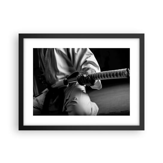 Obraz - Plakat - Dusza wojownika - 40x30cm - Miecz Samurajski Japonia Sztuki Walki - Foto Plakaty na ścianę w czarnej ramie - Plakat do Salonu Sypialni ARTTOR ARTTOR