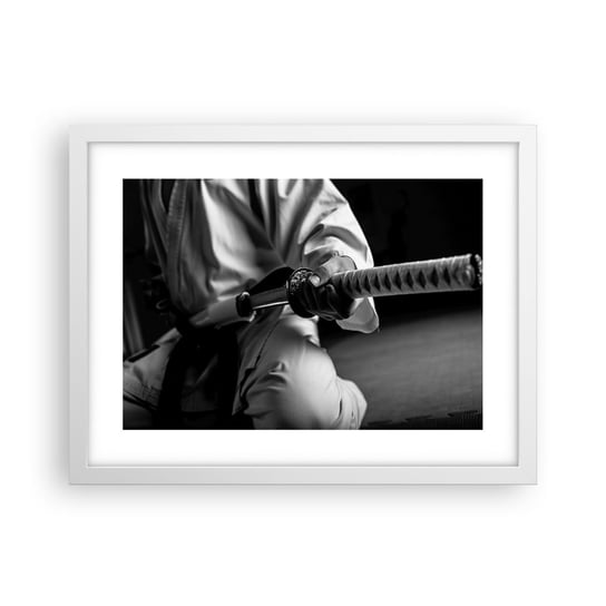 Obraz - Plakat - Dusza wojownika - 40x30cm - Miecz Samurajski Japonia Sztuki Walki - Foto Plakaty na ścianę w ramie białej - Plakat do Salonu Sypialni ARTTOR ARTTOR